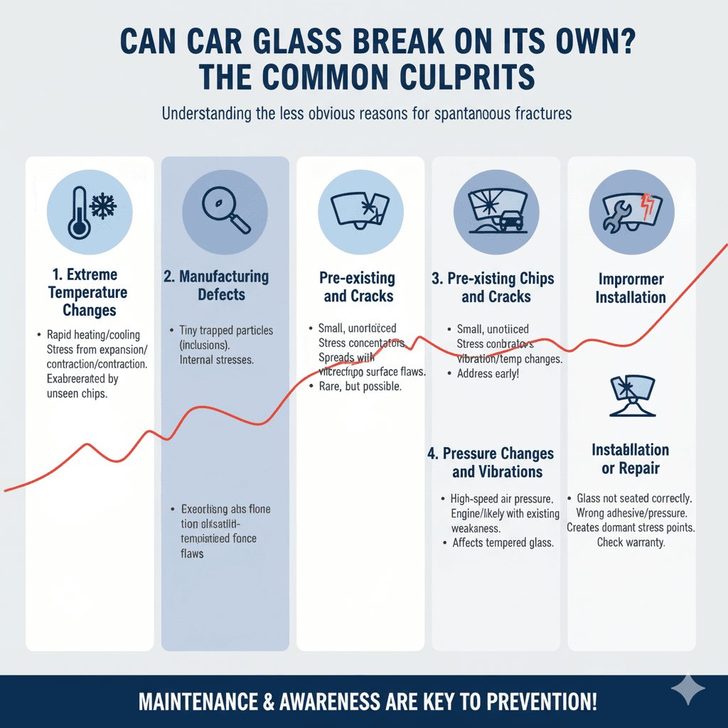 Can Car Glass Break On Its Own: Essential Facts