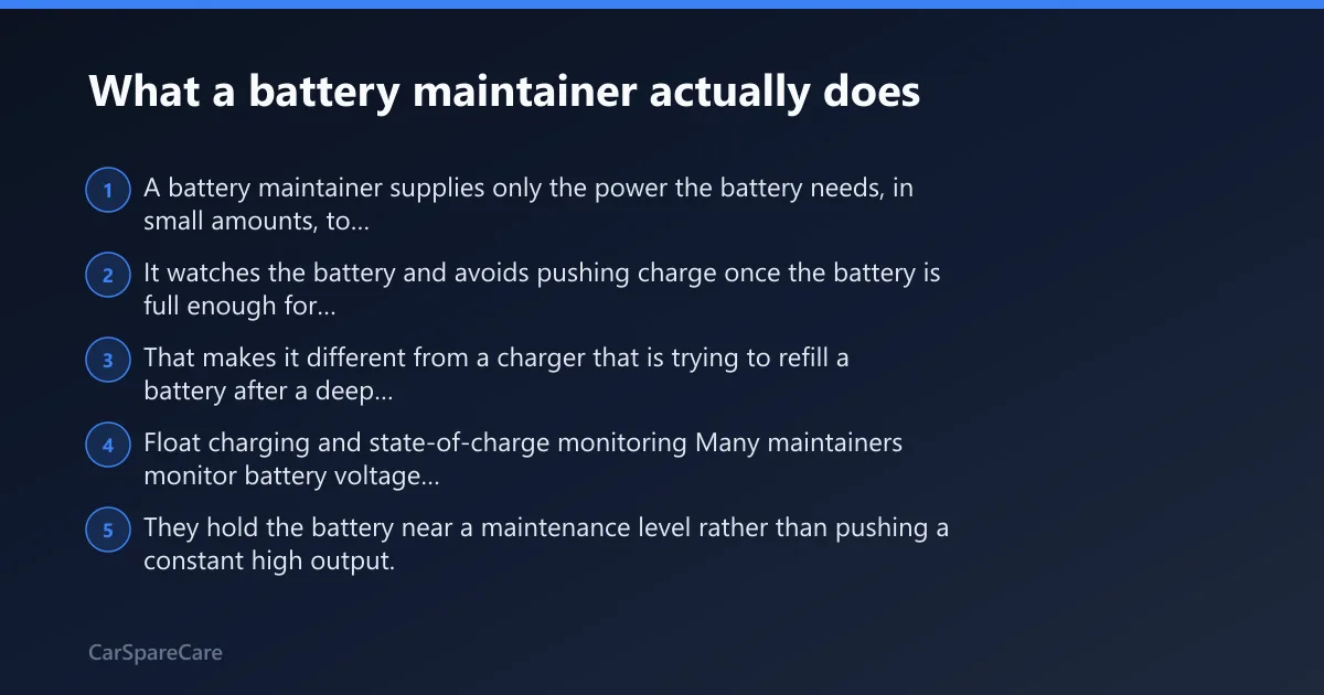 Steps: What a battery maintainer actually does