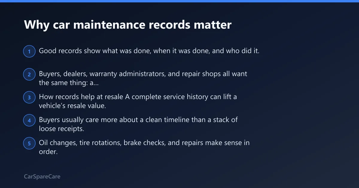 Steps: Why car maintenance records matter