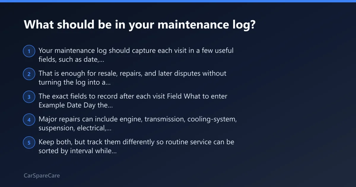 Steps: What should be in your maintenance log?
