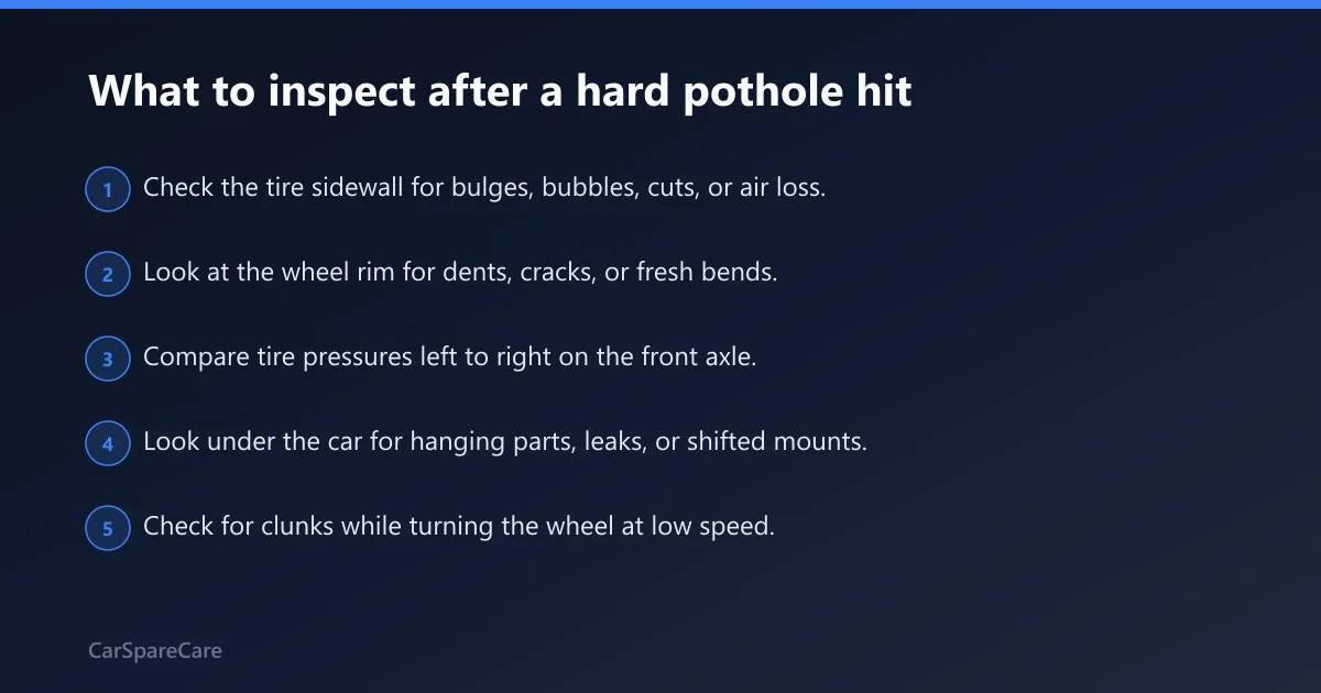 Steps: What to inspect after a hard pothole hit