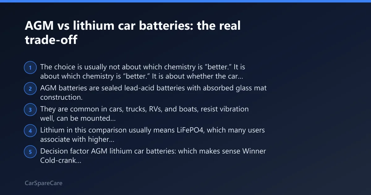 Steps: AGM vs lithium car batteries: the real trade-off
