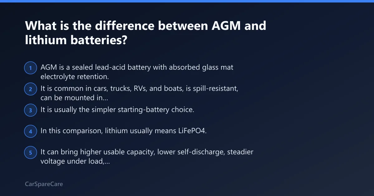 Steps: What is the difference between AGM and lithium batteries?