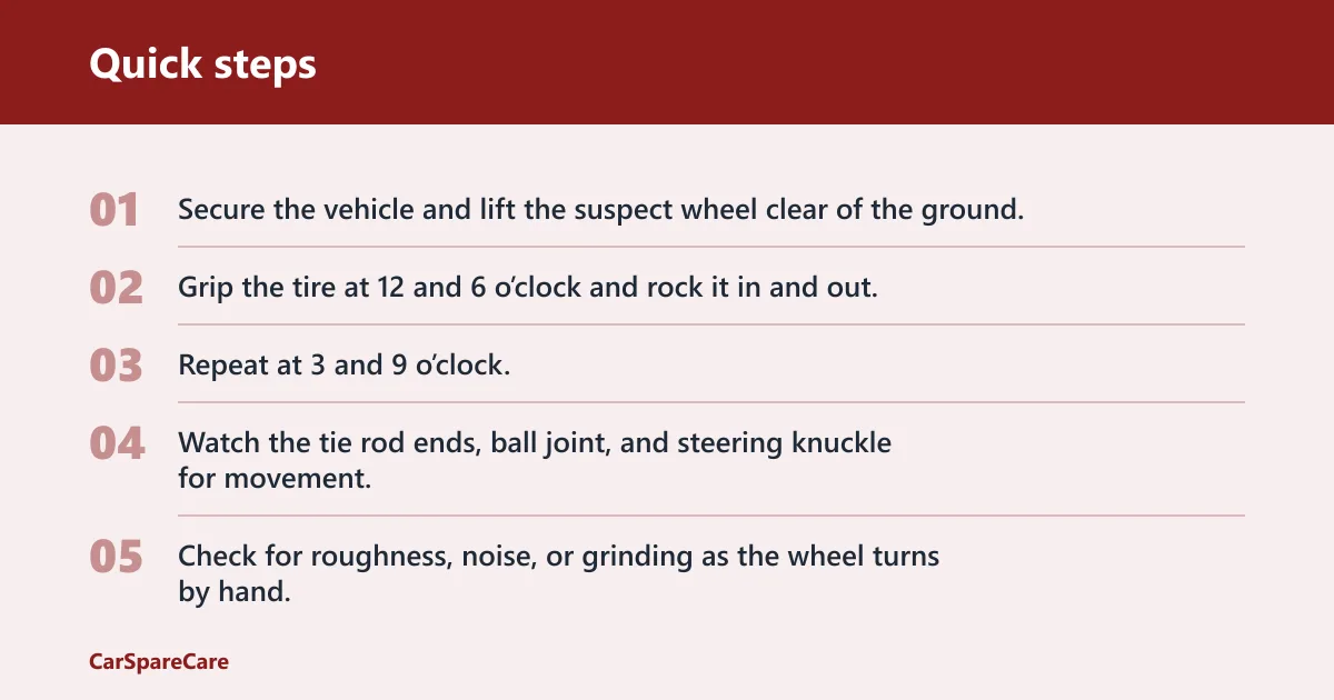 Quick steps: How to tell a bearing from brakes or suspension