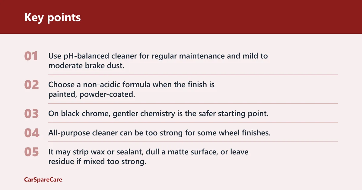 Key points: Which wheel cleaner is safe for black wheels?