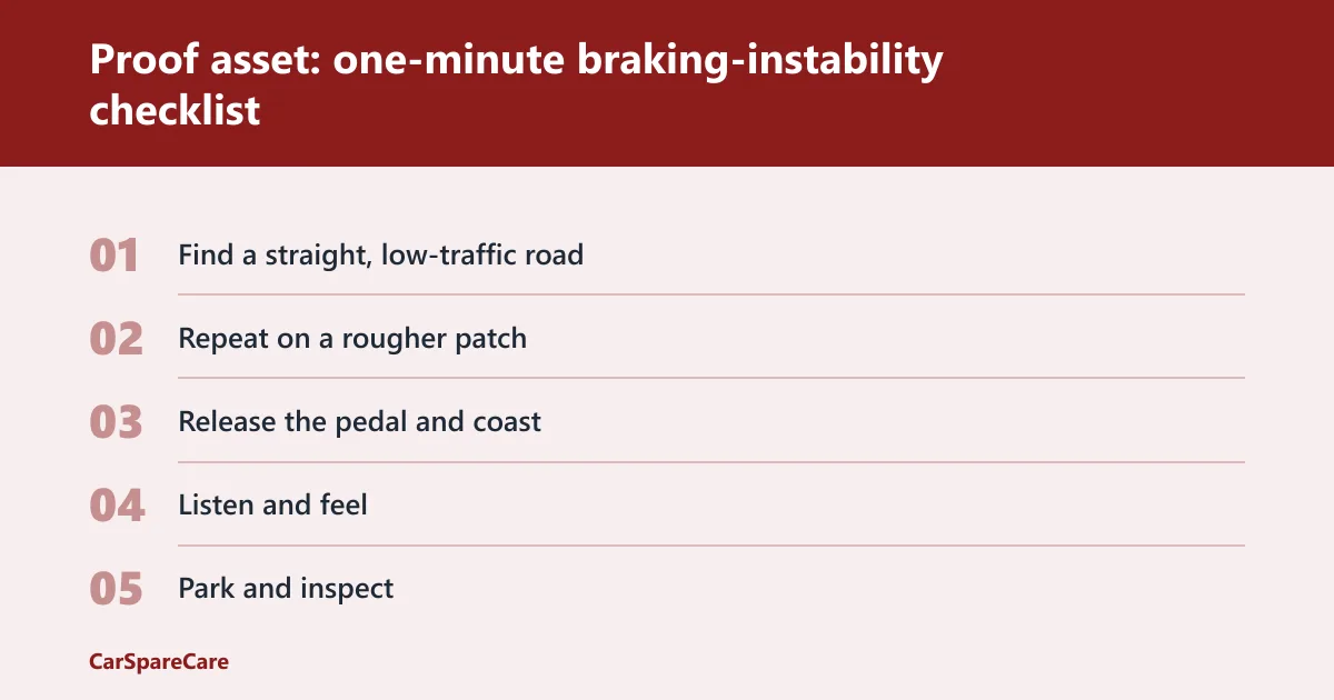 Steps: Proof asset: one-minute braking-instability checklist