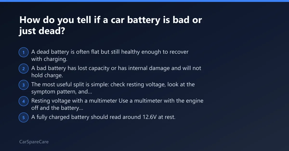 Steps: How do you tell if a car battery is bad or just dead?