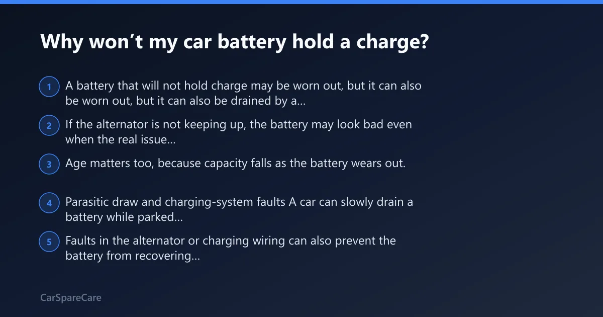 Steps: Why won’t my car battery hold a charge?