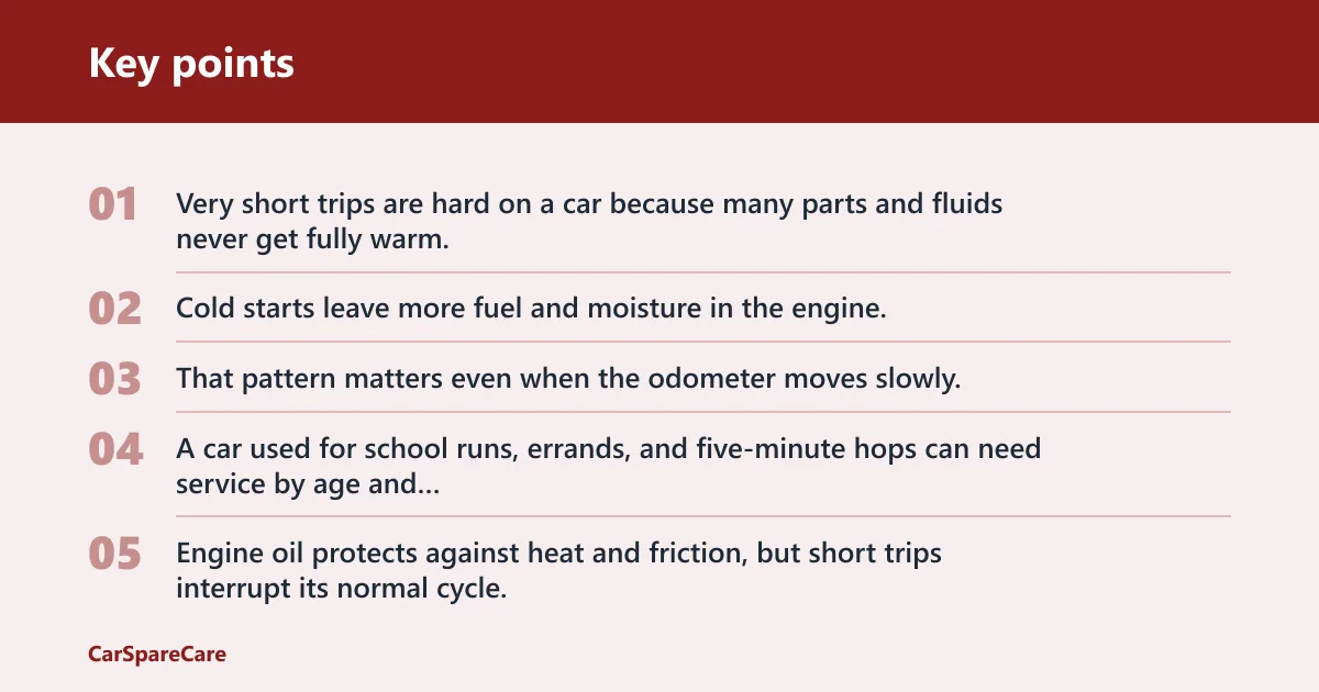 Key points: Why short trips age cars faster