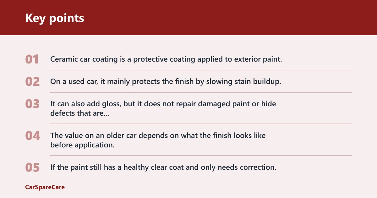 Key points: What ceramic coating does on older paint