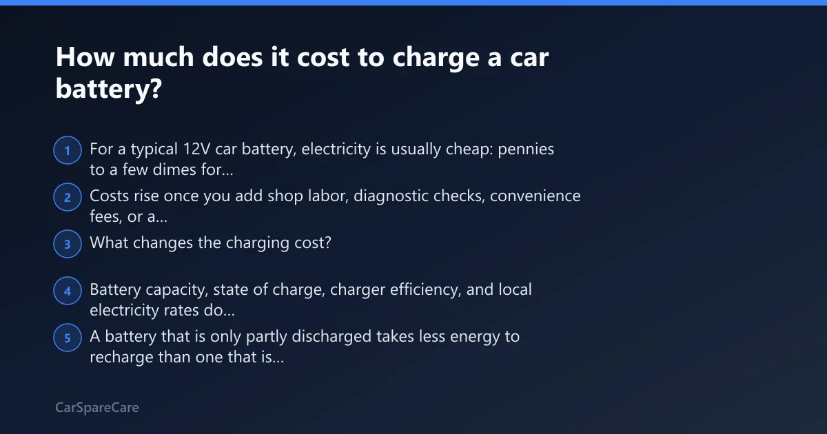 Steps: How much does it cost to charge a car battery?