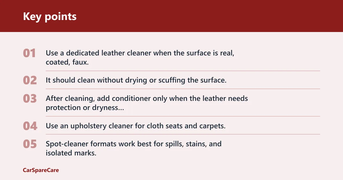 Key points: Choose the cleaner by surface