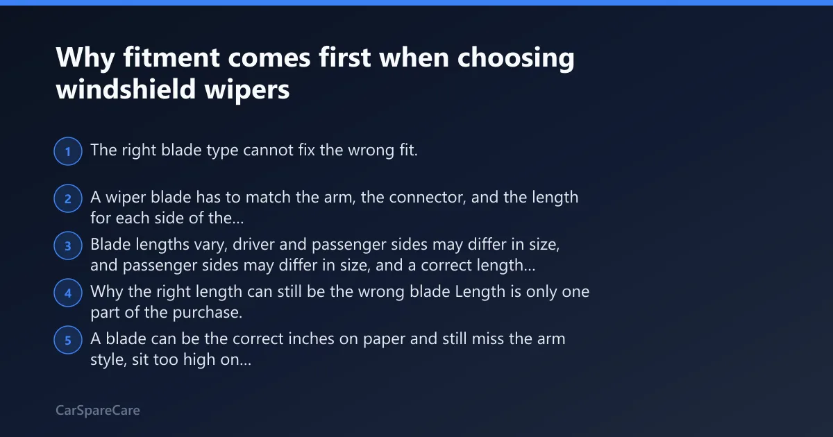 Steps: Why fitment comes first when choosing windshield wipers