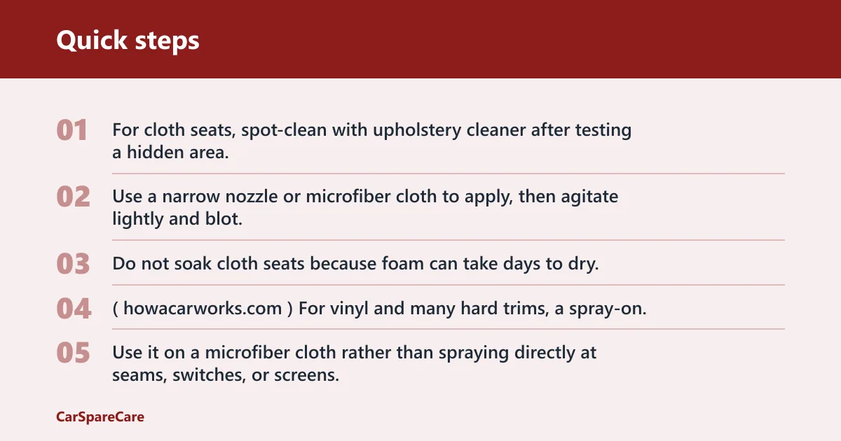 Quick steps: How do you clean seats and trim safely?