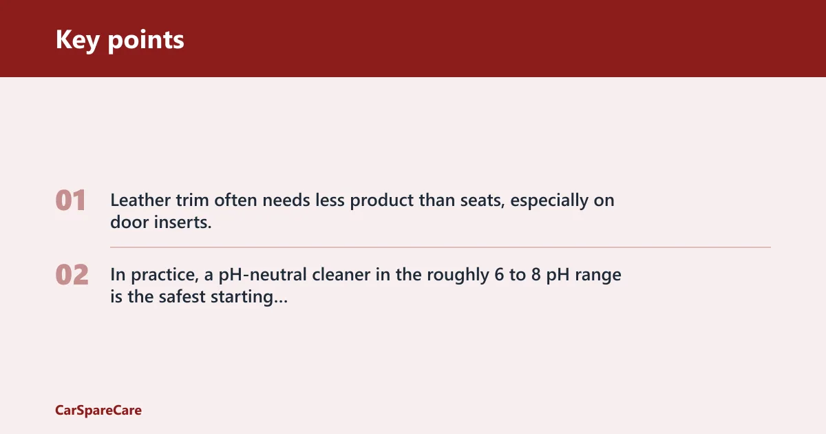 Key points: Leather trim care matrix