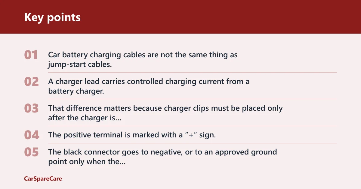 Key points: Battery charging cable basics