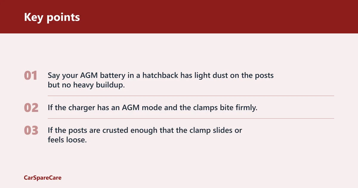 Key points: Battery cable hookup checklist