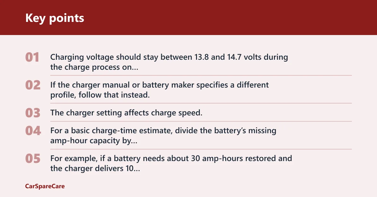 Key points: What charger settings and charge time should you use?
