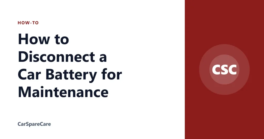 How to Disconnect a Car Battery for Maintenance
