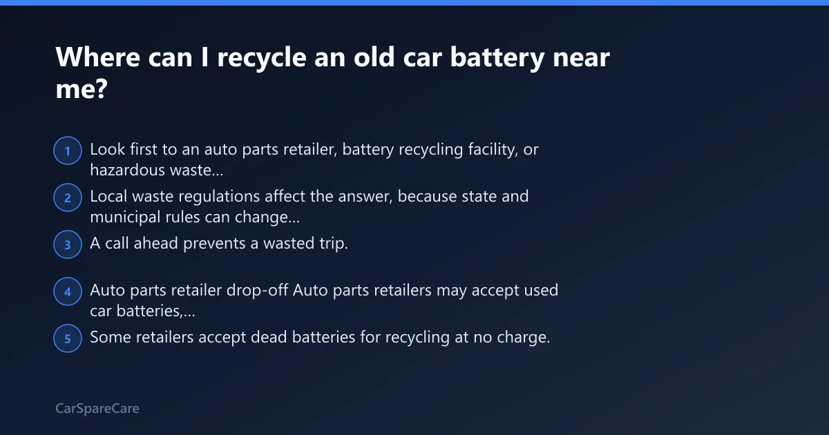 Steps: Where can I recycle an old car battery near me?