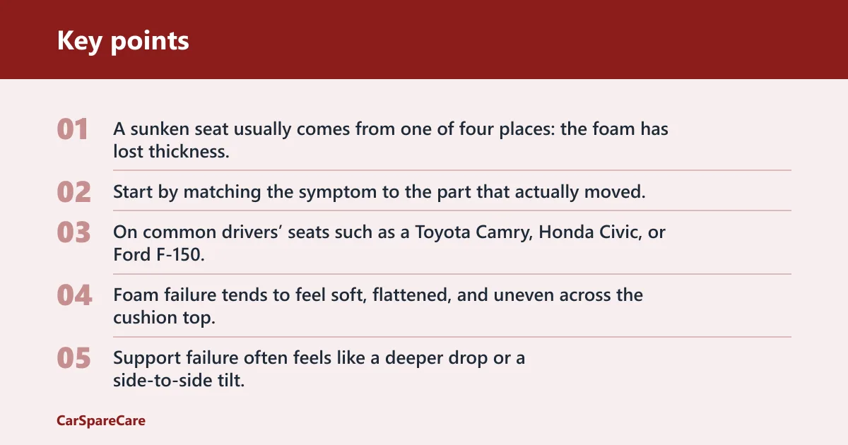 Key points: Why does your seat feel sunken?