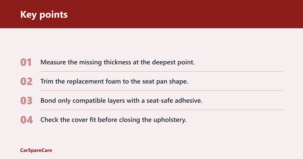 Key points: How do you repair the cushion foam?
