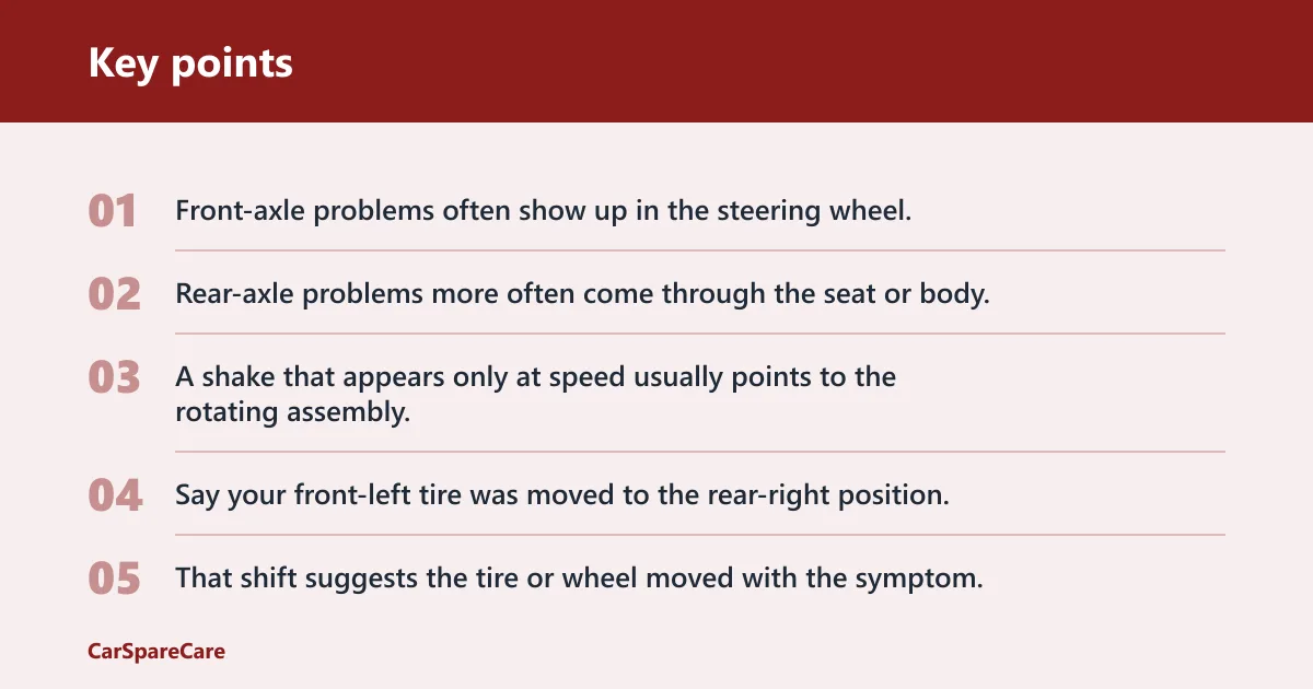 Key points: Why does my steering wheel vibrate after a tire rotation?