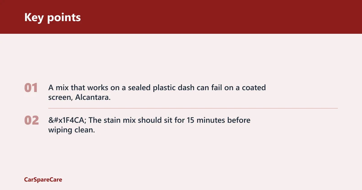Key points: Quick decision table for interior surfaces