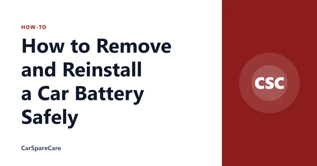How to Remove and Reinstall a Car Battery Safely