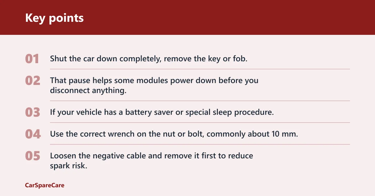 Key points: How do you remove a car battery safely?