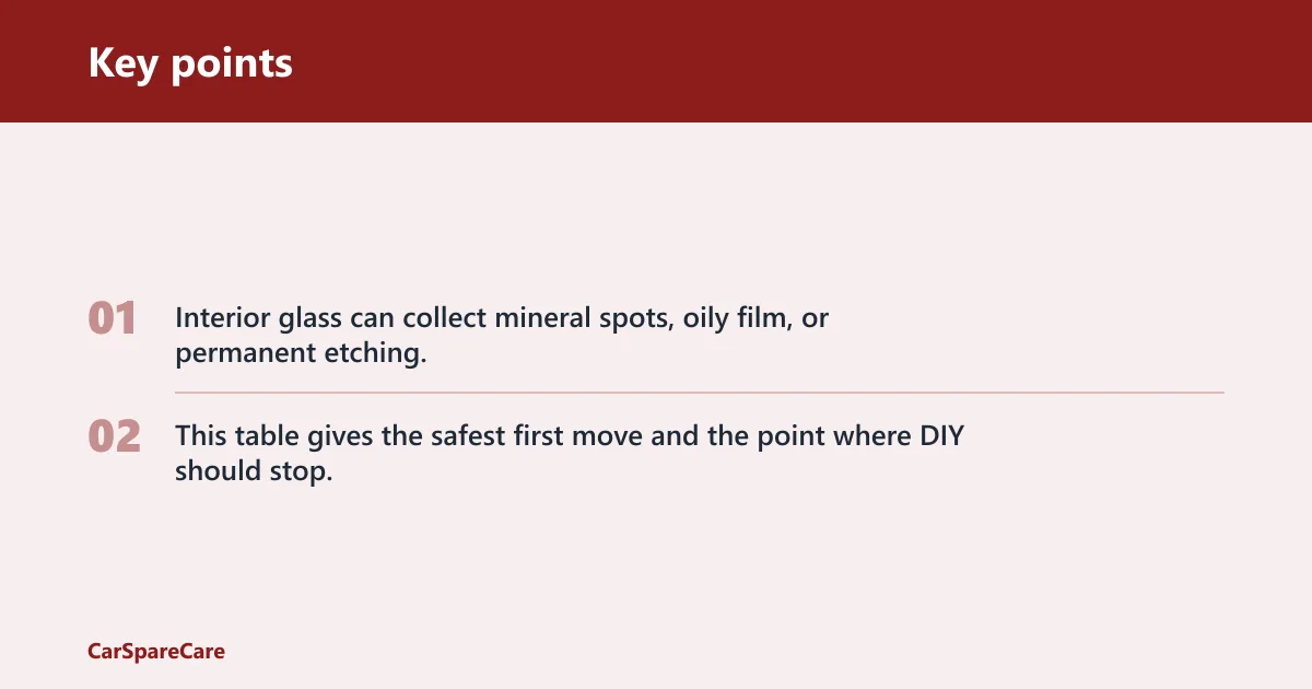Key points: Is it water spots, film, or etching?
