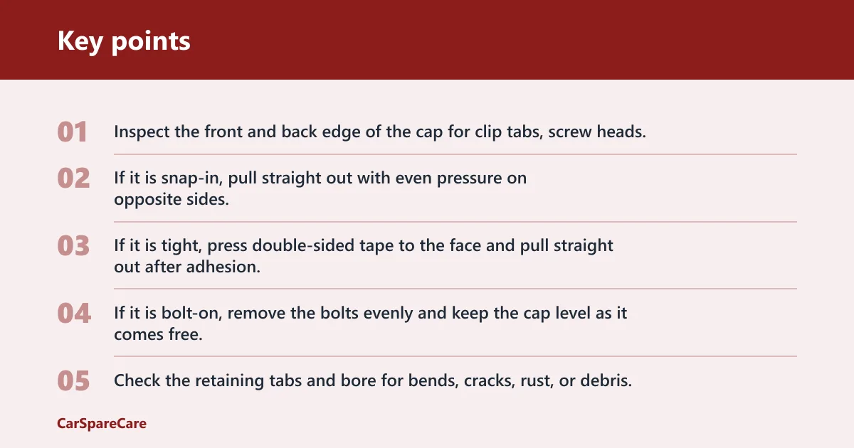 Key points: How do you remove the old cap?