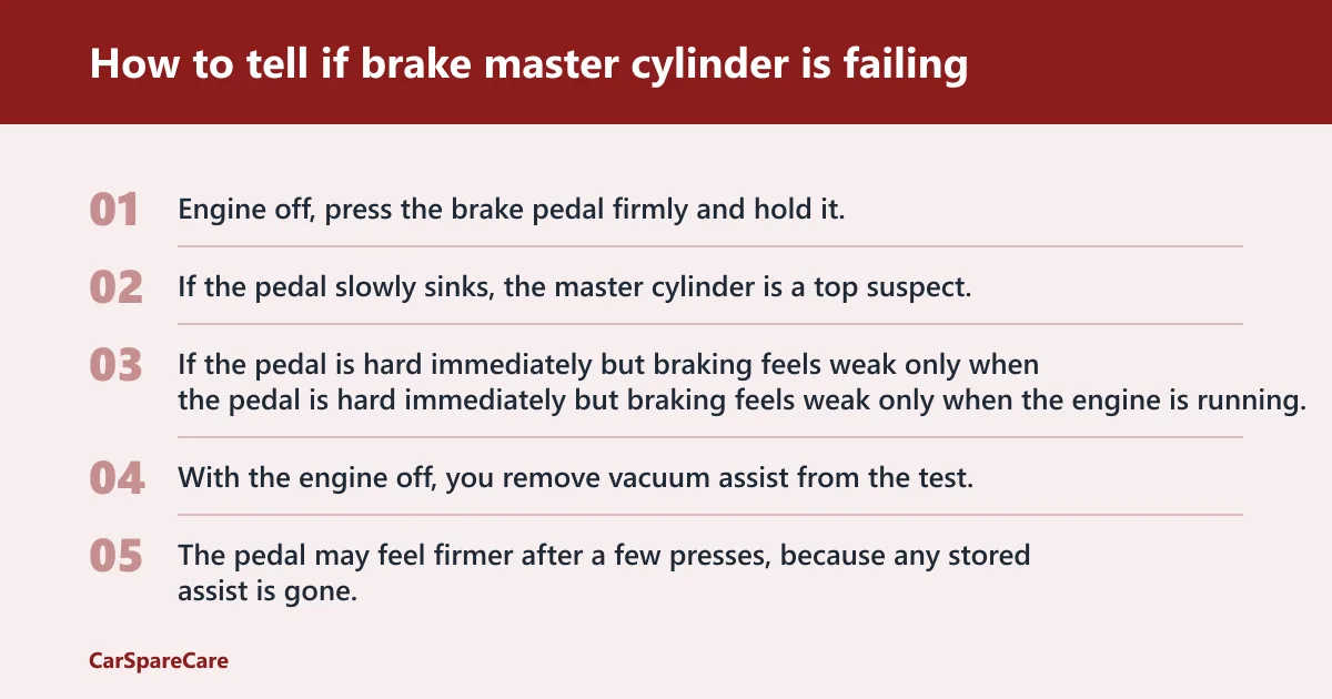 Steps: How to tell if brake master cylinder is failing