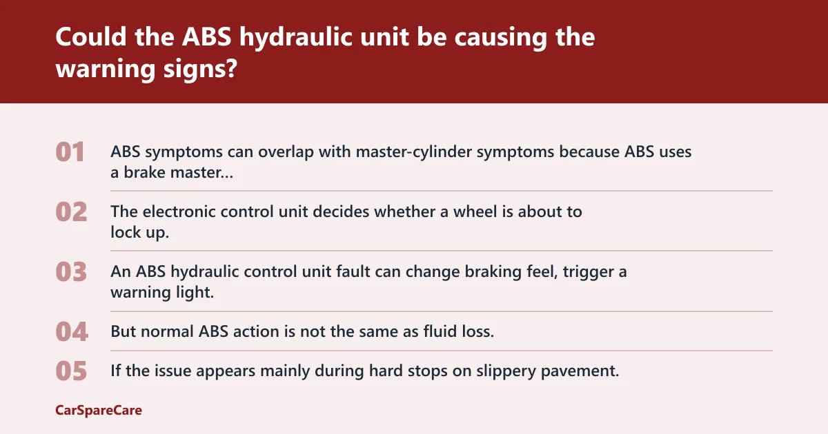 Steps: Could the ABS hydraulic unit be causing the warning signs?