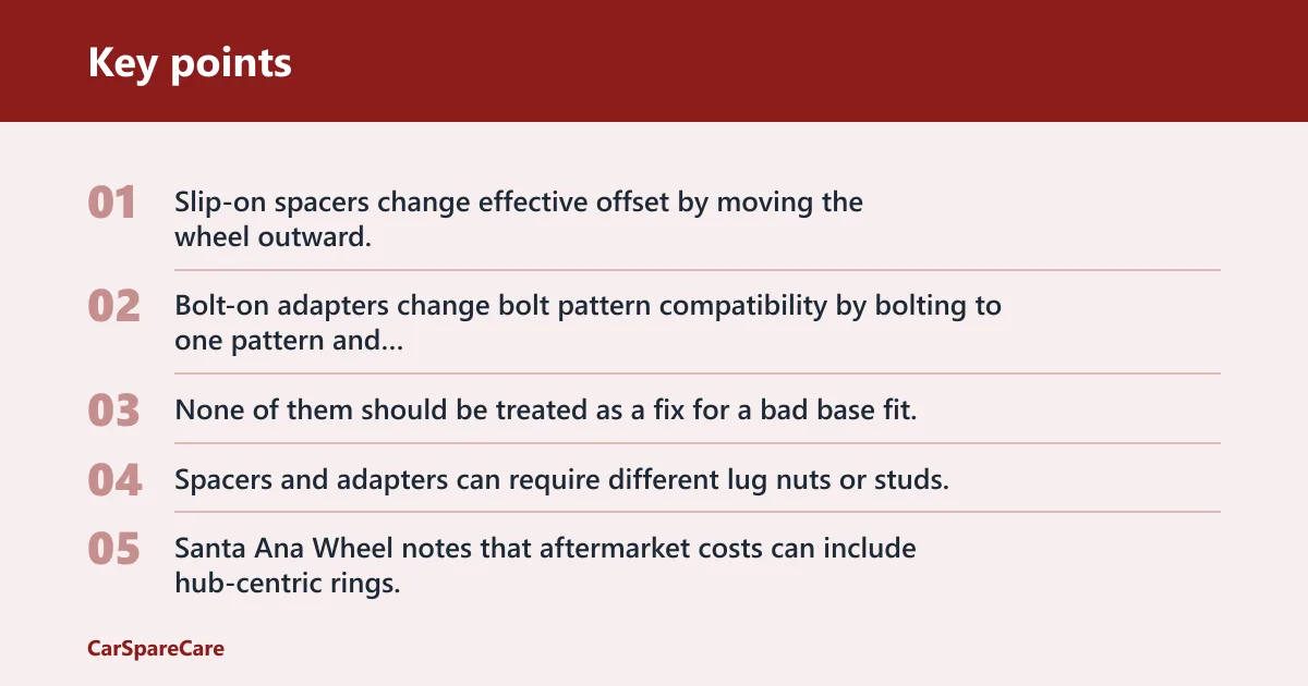 Key points: Do you need hub-centric rings or spacers?