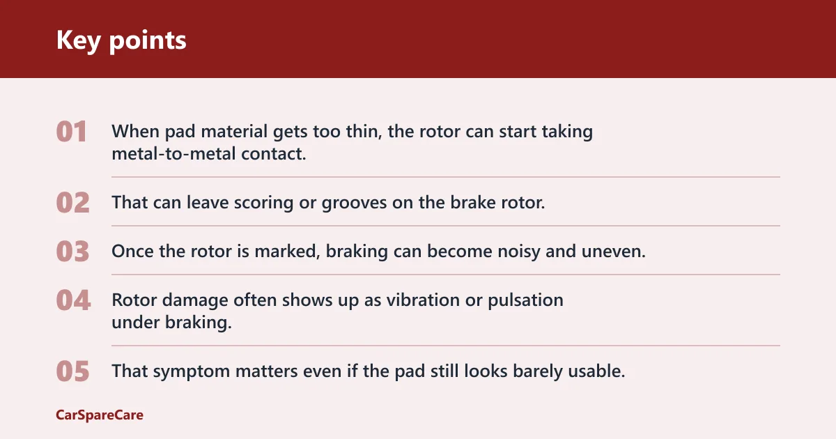 Key points: Why worn pads can cause more damage