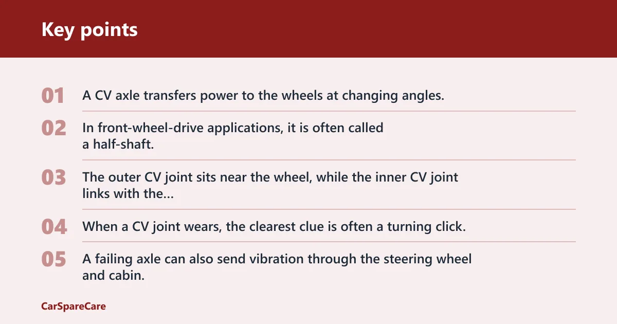 Key points: What a bad CV axle feels like