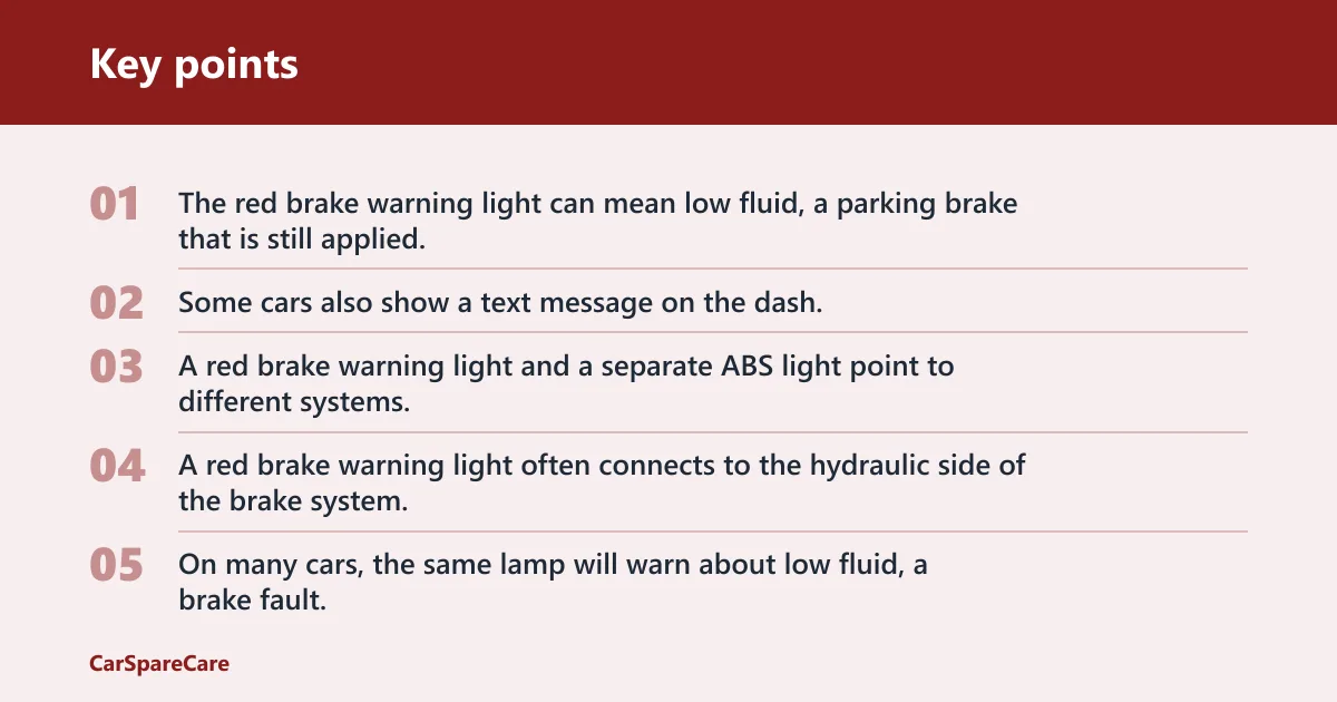 Key points: Brake warning light basics