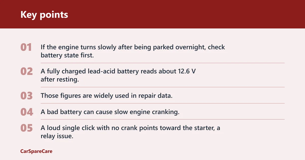 Key points: Quick decision tree for no-start symptoms