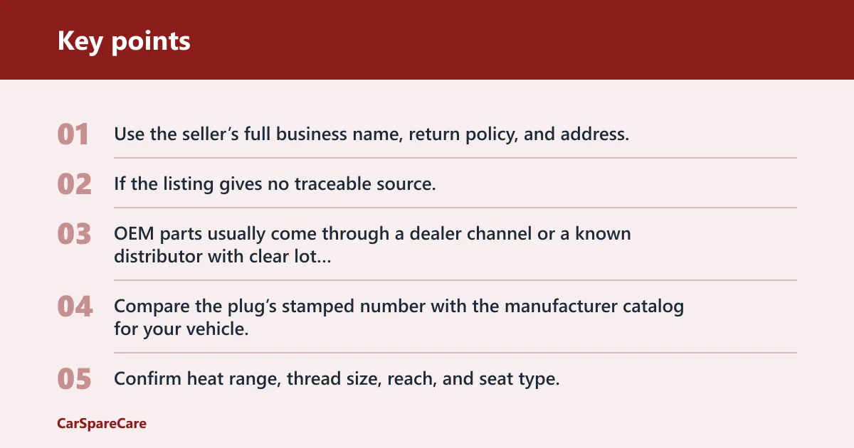 Key points: How do you spot fake spark plugs?
