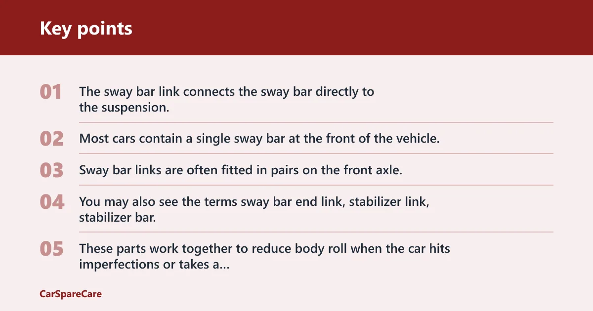 Key points: What a sway bar link does