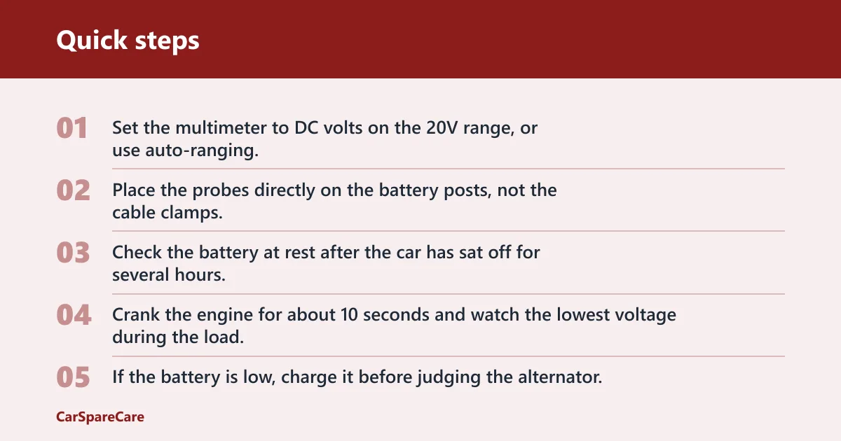 Quick steps: How to test the battery first