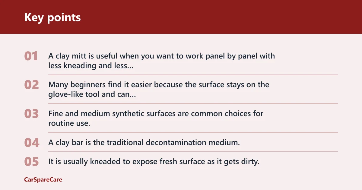 Key points: Clay mitt vs clay bar: which should you choose?
