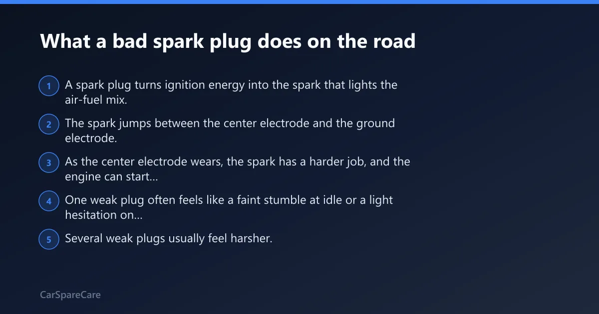 Steps: What a bad spark plug does on the road