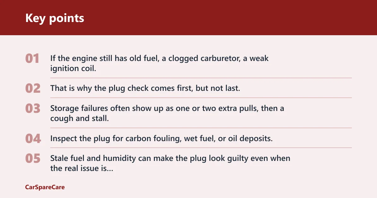 Key points: Is the spark plug the problem?