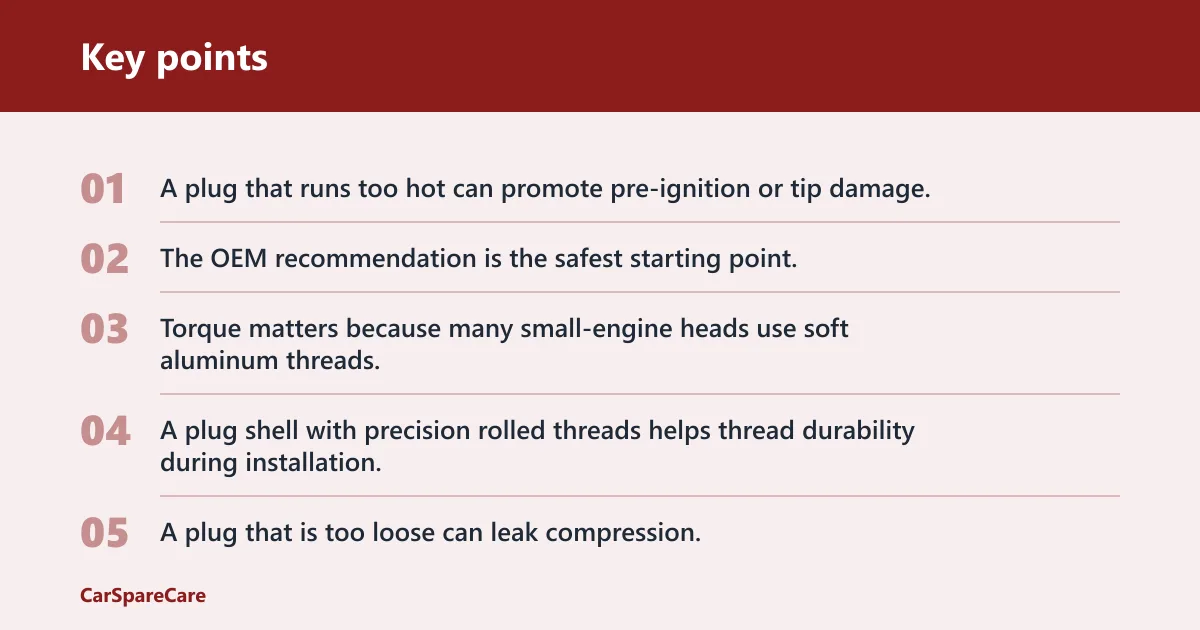 Key points: What gap, heat range, and torque should you use?