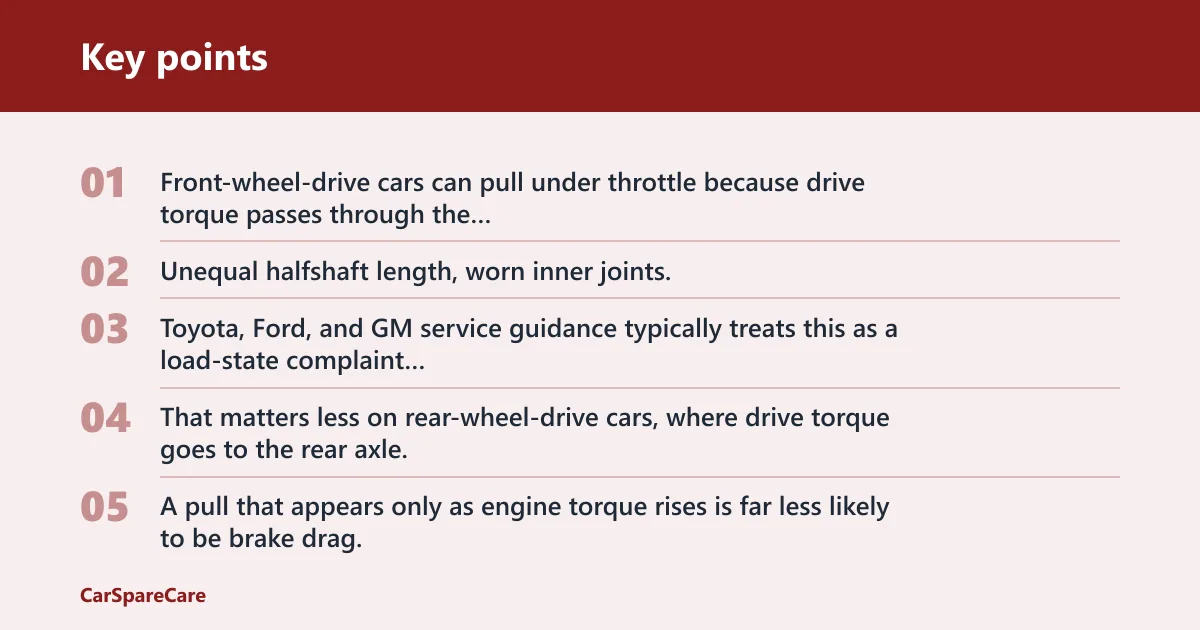 Key points: Why does the car pull only when you accelerate?