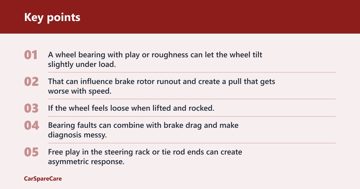 Key points: What driveline or suspension faults can shift pull under load?