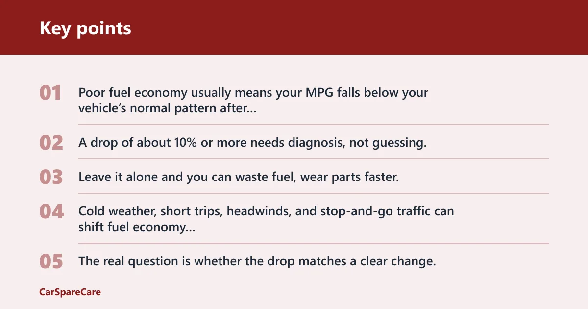 Key points: What poor fuel economy looks like