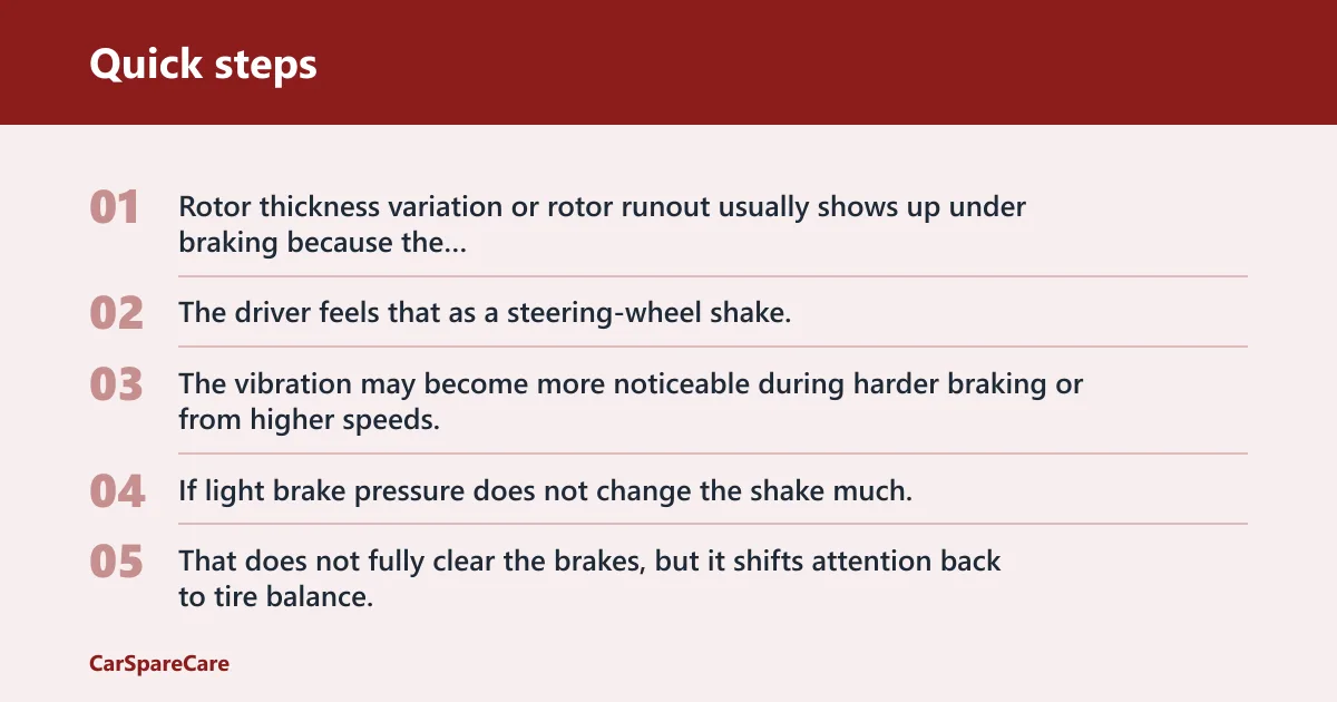 Quick steps: Brake shake or road shake: how to tell them apart
